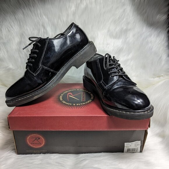 Rothco Black Hi-Gloss Lightweight Oxfords Men’s Size 10 W Black main image 5